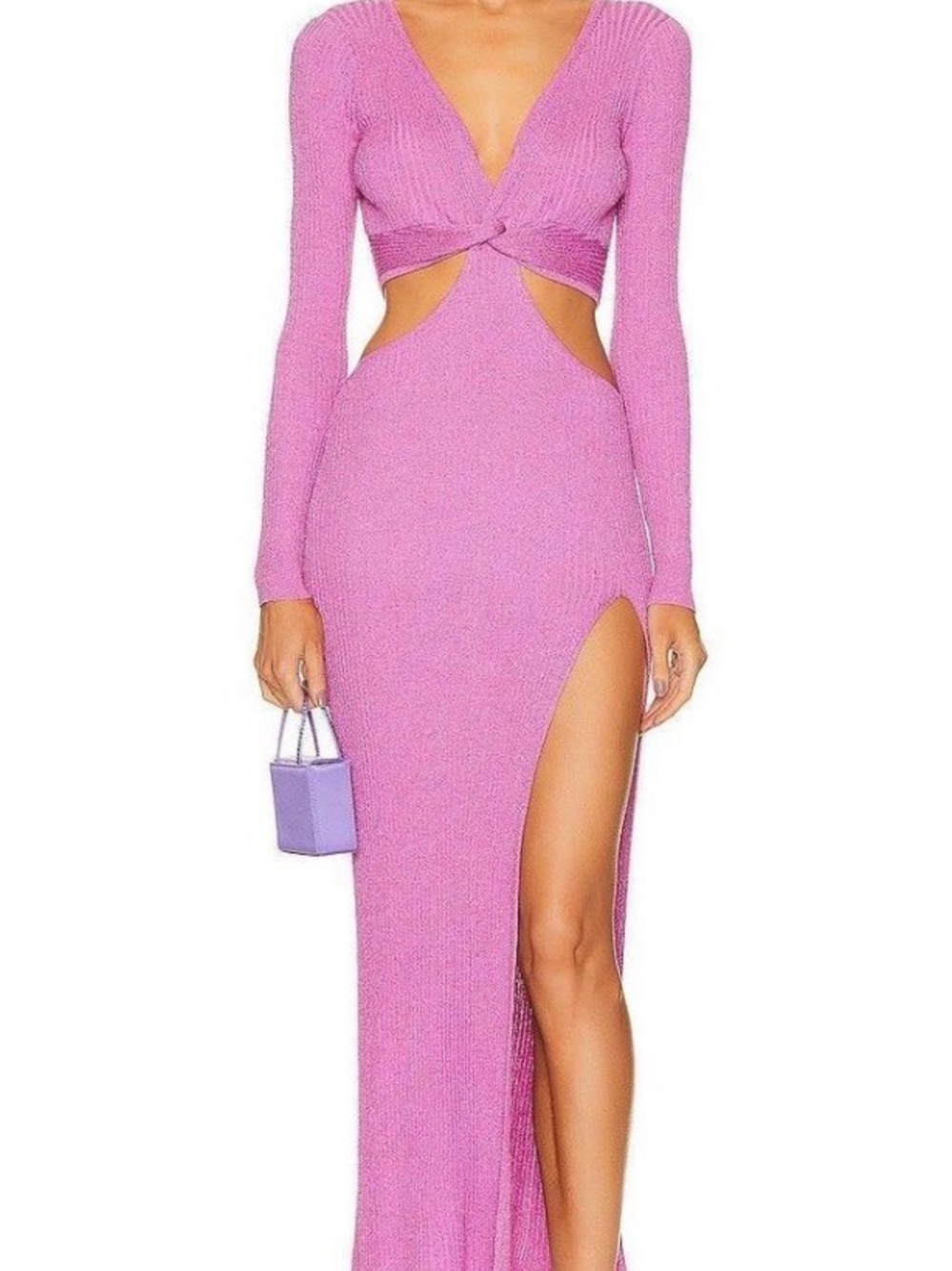 LoveShackFancy Bernette Orchid Cutout Midi Sparkle Long Sleeve Dress S NWOT